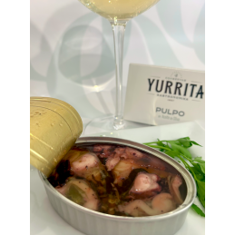 Octopus in Olive Oil 111g tin by Yurrita Octopus in Olive Oil 111g tin by Yurrita