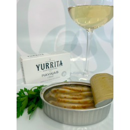 Razor shells in brine 111g tin by Yurrita Razor shells in brine 111g tin by Yurrita